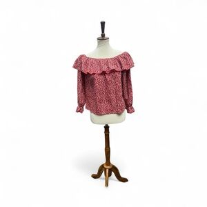SHEIN Floral Off-Shoulder Red Top Size S